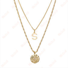 simple style gold necklace letters